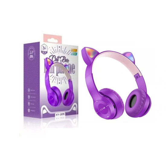 CAT EAR BLUETOOTH HEADPHONE WIRELESS XY-205 PURPLE CAT EAR BLUETOOTH HEADPHONE WIRELESS XY-205 PURPLE